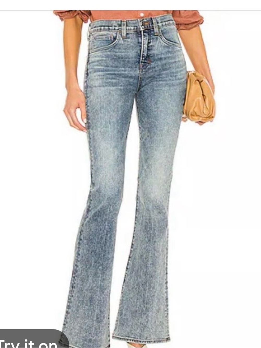 Veronica Beard Beverly Skinny flare High-Rise Light  Wash Flare Jeans - Blue